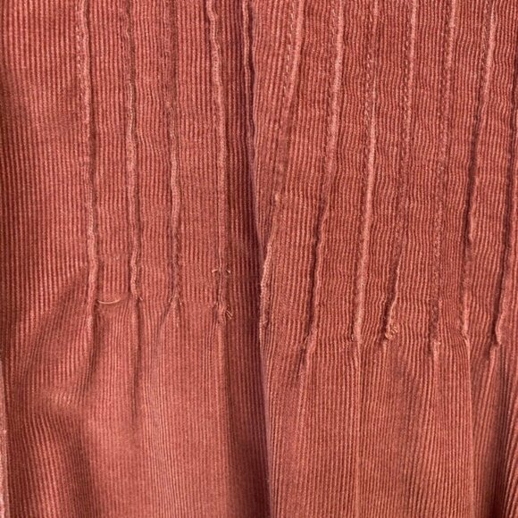 Vintage L.L. Bean Corduroy Button Front Midi Dress Rust Orange Garden Girl - Picture 7 of 9